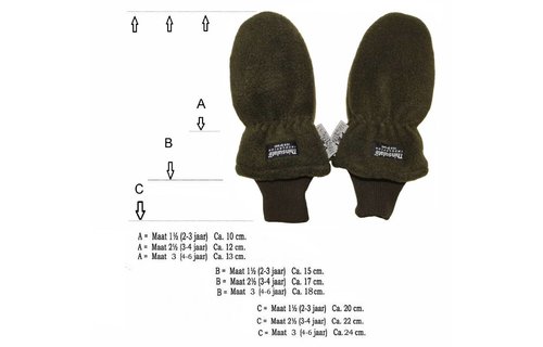 Fleece wanten kinderen Kaki