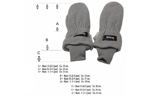 Fleece wanten kinderen licht Grijs