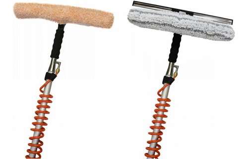 Telescoopsteel + Combi Raamwasser set Inox waterdoorlatend 40 cm.