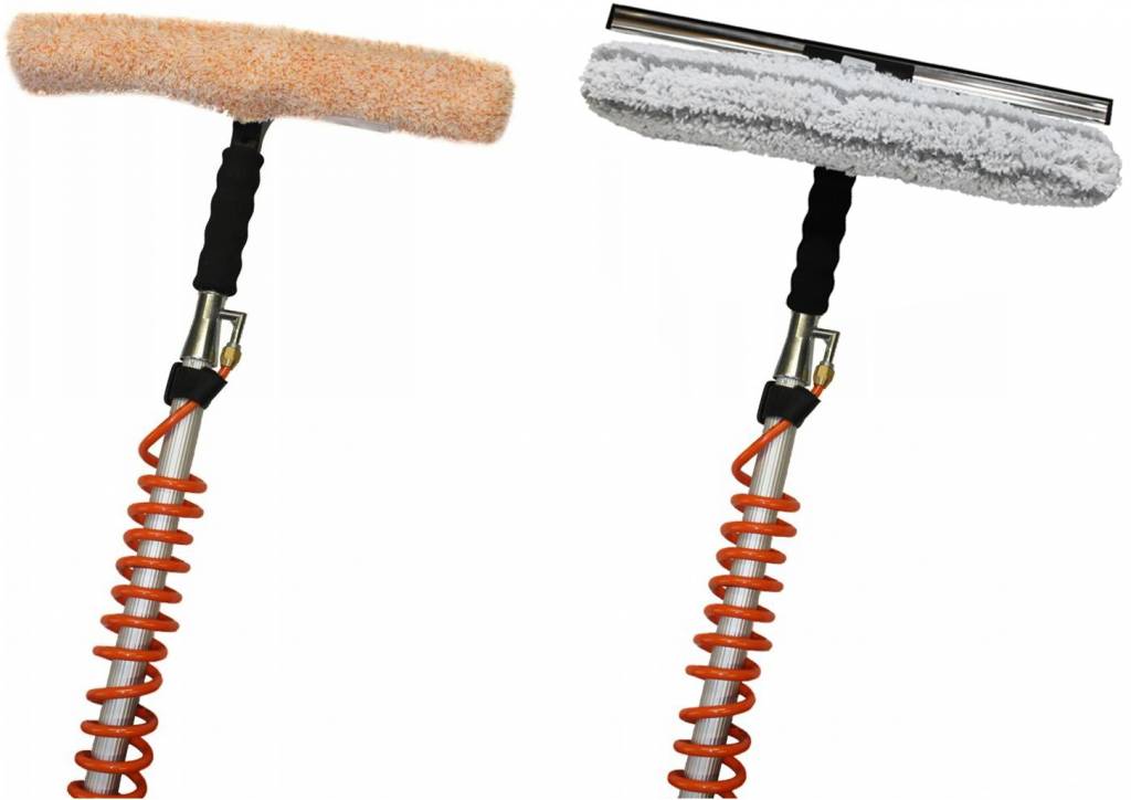 Telescoopsteel + Combi Raamwasser set Inox waterdoorlatend 40 cm.