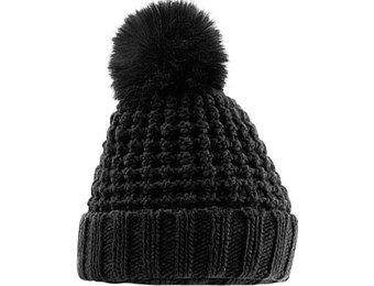 Gebreide Muts Fur Pom Pom