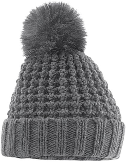 Gebreide Muts Fur Pom Pom
