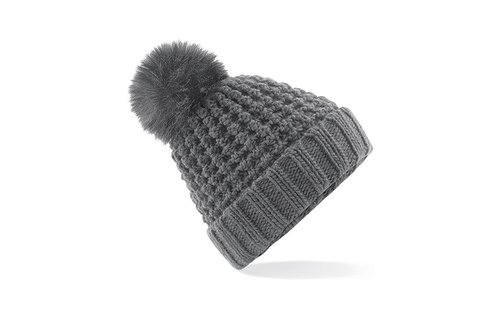 Gebreide Muts Fur Pom Pom