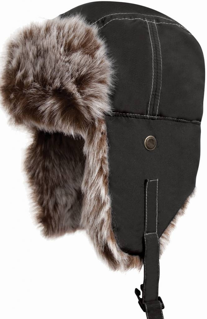 Classic Sherpa Hat met bontvoering Black