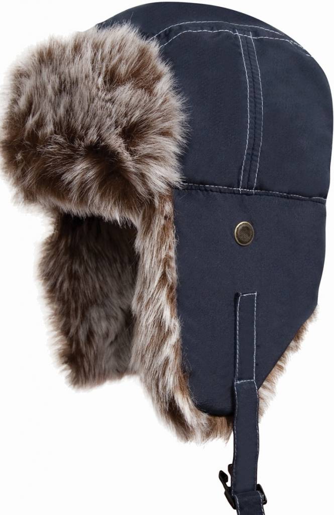 Classic Sherpa Hat met bontvoering Navy Blauw