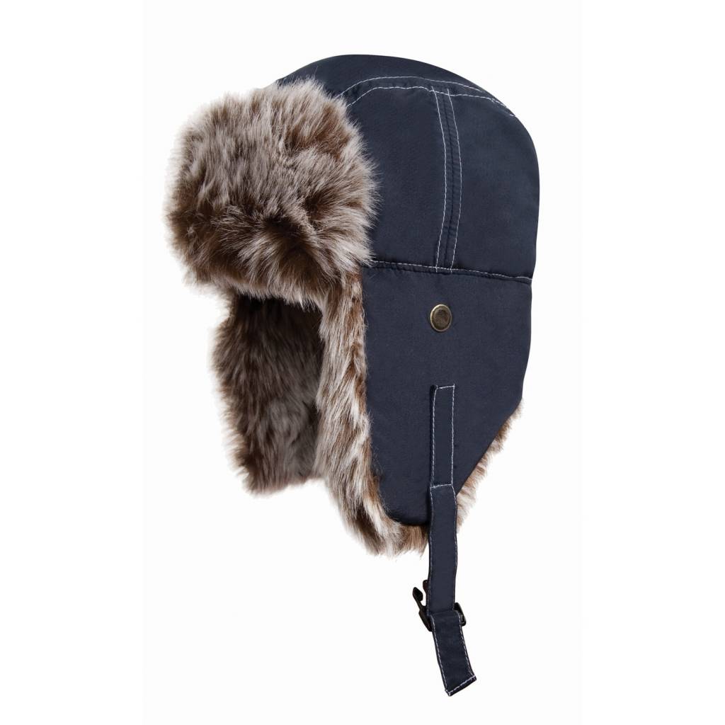 Classic Sherpa Hat met bontvoering Navy Blauw
