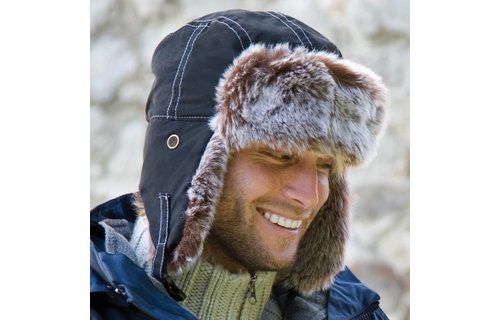 Classic Sherpa Hat met bontvoering Navy Blauw