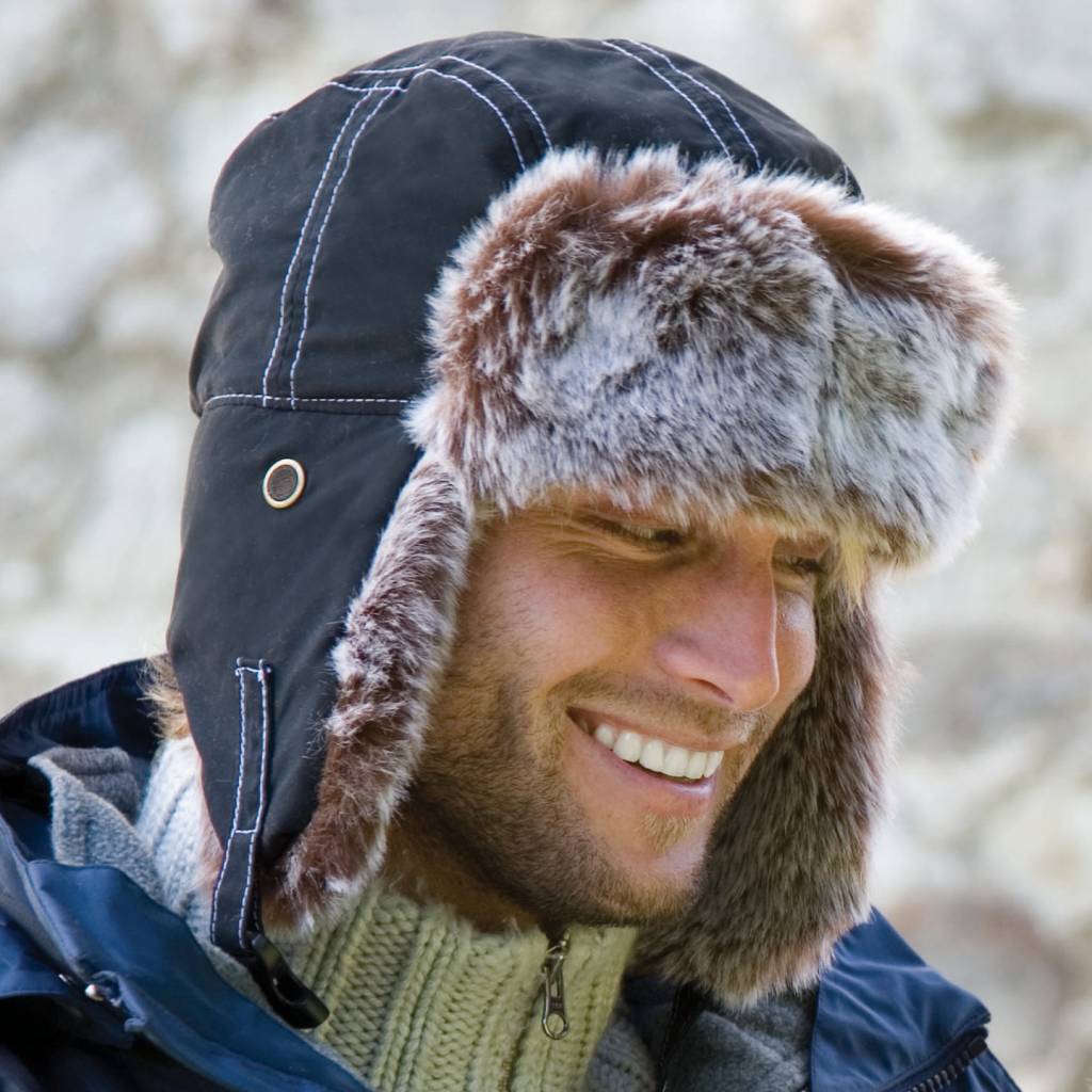 Classic Sherpa Hat met bontvoering Navy Blauw
