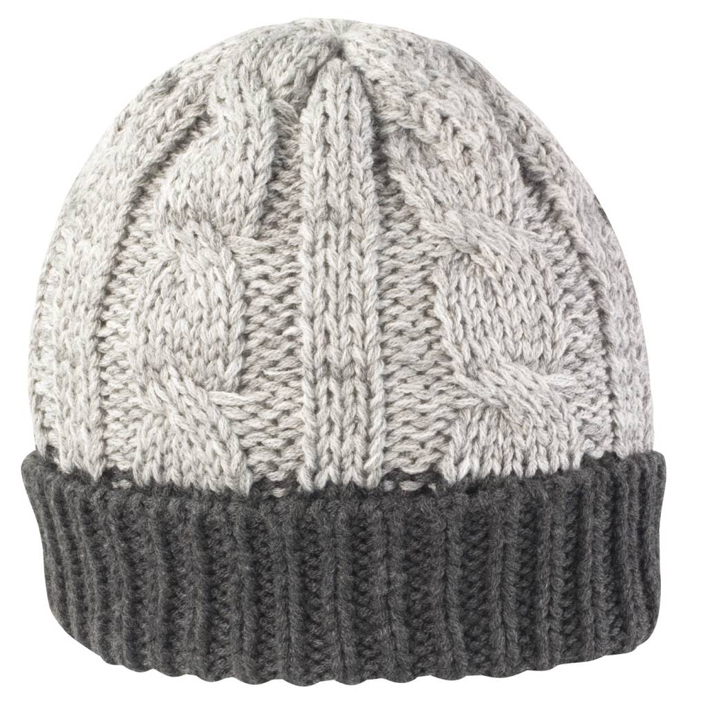Grof gebreide Muts met boord Grijs Grof gebreide Muts met boord Grijs