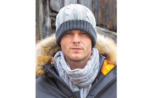 Grof gebreide Sjaal Grijs