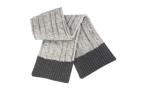 Grof gebreide Sjaal Grijs