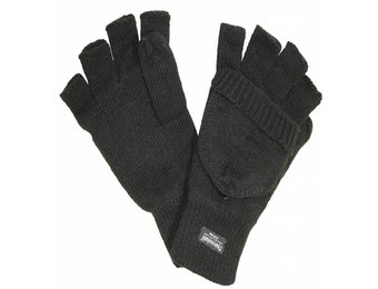 Thinsulate Handschoen zonder vingers met flap  Zwart