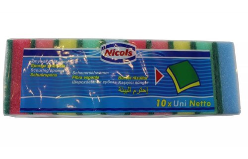 Set van 10 schuurspons Gekleurd