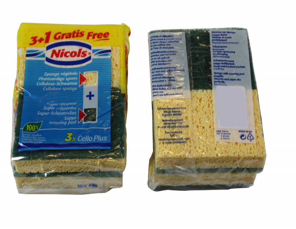 Plantaardige schuurspons 3 + 1 Gratis Plantaardige schuurspons 3 + 1 Gratis