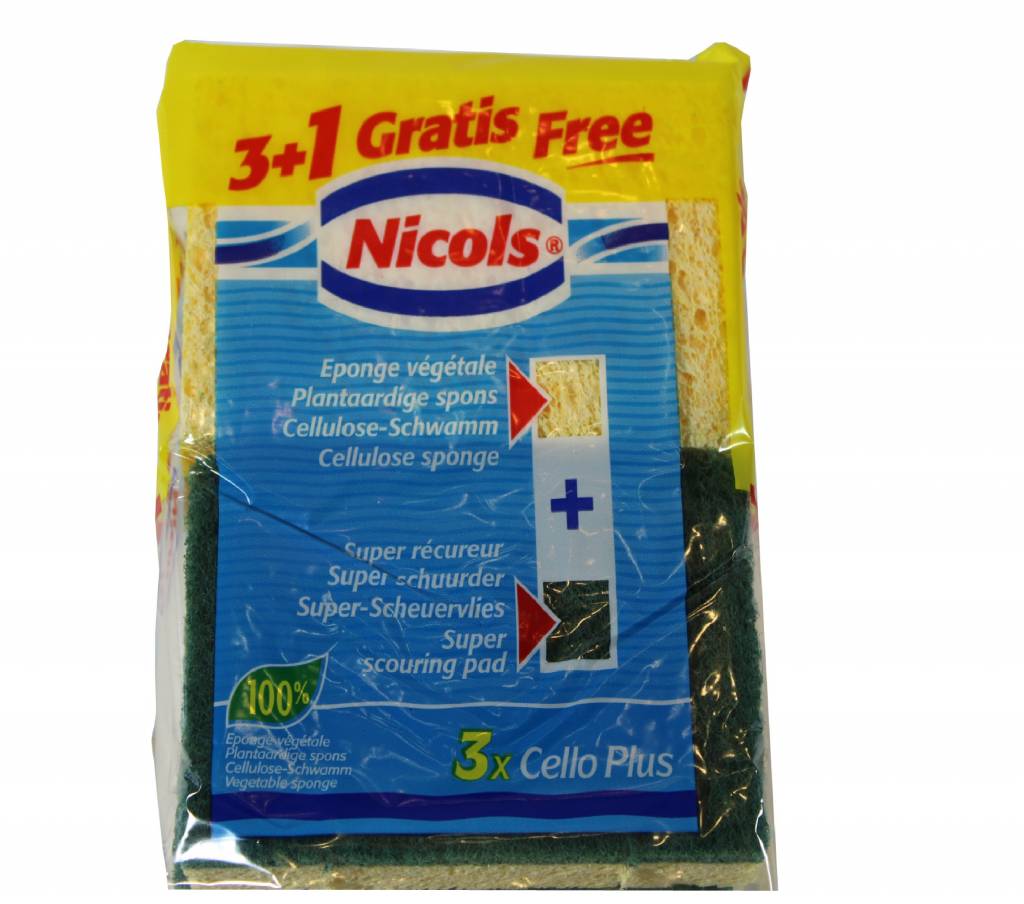 Plantaardige schuurspons 3 + 1 Gratis