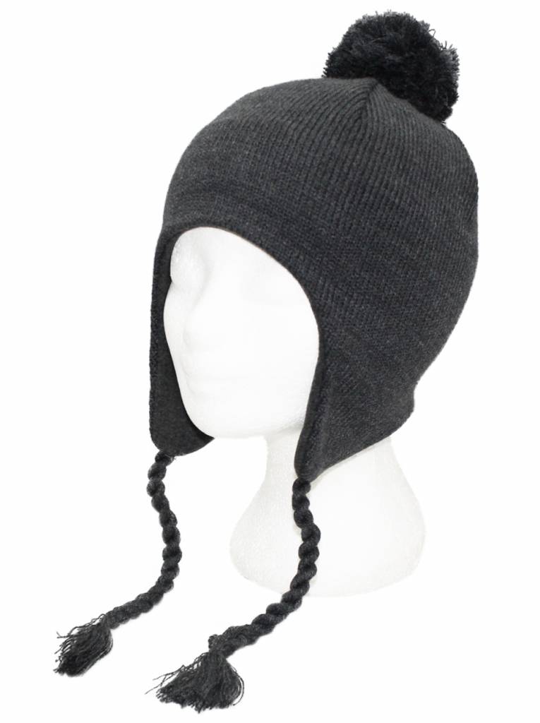 Gebreide Peru Muts Unisex Grijs Gebreide Peru Muts Unisex Grijs