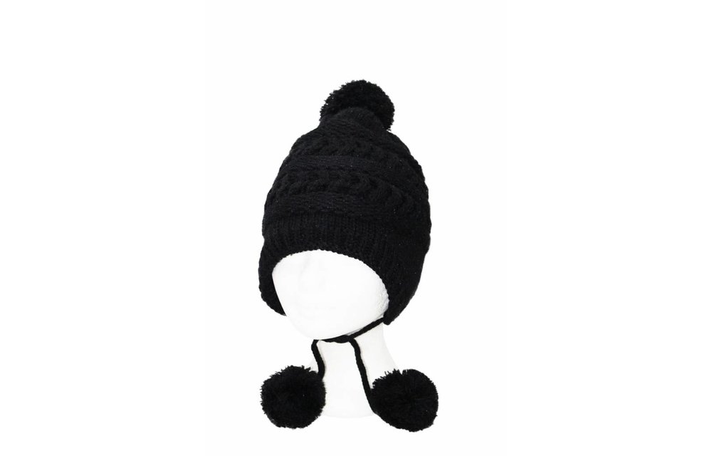 Pompon Muts met Lurex Black Pompon Muts met Lurex Black