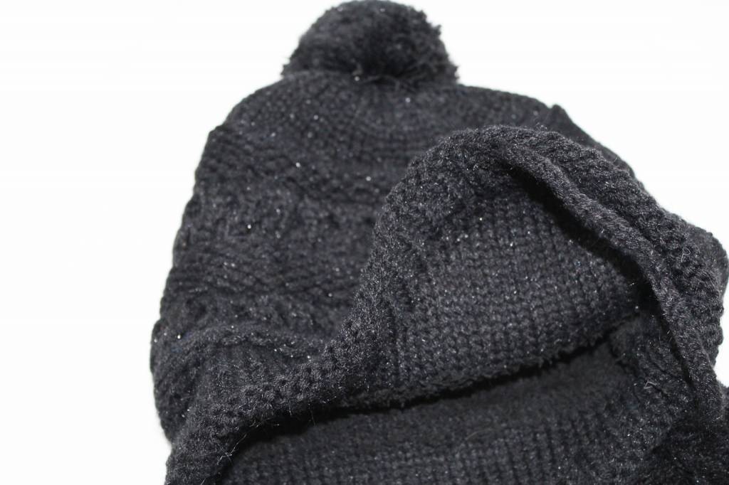 Pompon Muts met Lurex Black