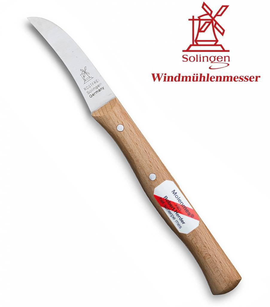 Robert Herder Molenmes "Schilmes" krom gebogen RVS