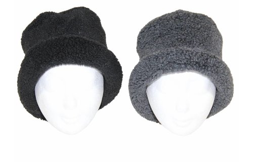 Dames Hoedje Teddy met boord Grijs en Zwart