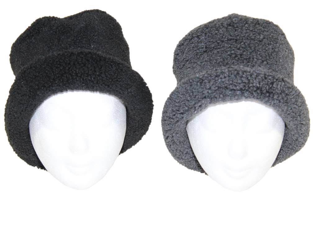 Dames Hoedje Teddy met boord Grijs en Zwart