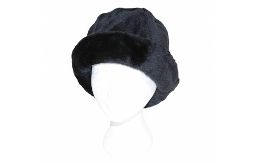 Dames Hoedje Pels / Bont met boord Zwart Dames Hoedje Pels / Bont met boord Zwart