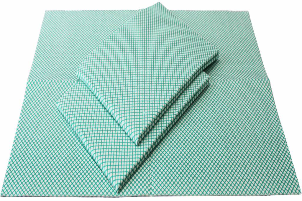 Dweil Viscose Groen geruit 50x70cm ( 3 st.) extra hygiëne Dweil Viscose Groen geruit 50x70cm ( 3 st.) extra hygiëne