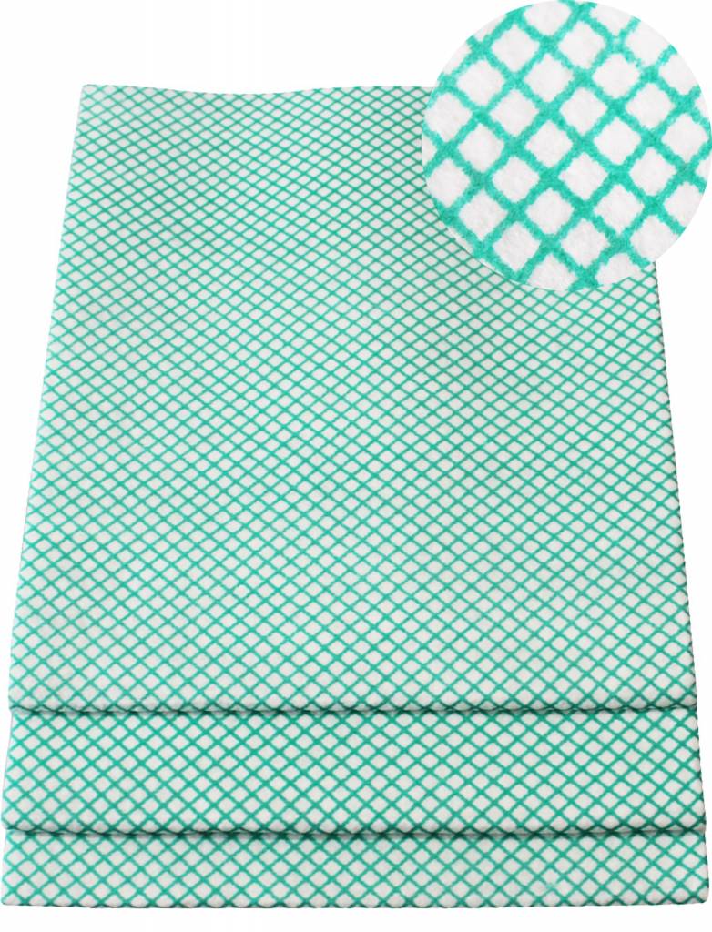 Dweil Viscose Groen  geruit 50x70cm  ( 3 st.)  extra hygiëne