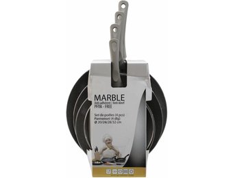 Pannenset 4-delig  Marble 20-24-28-32 cm.