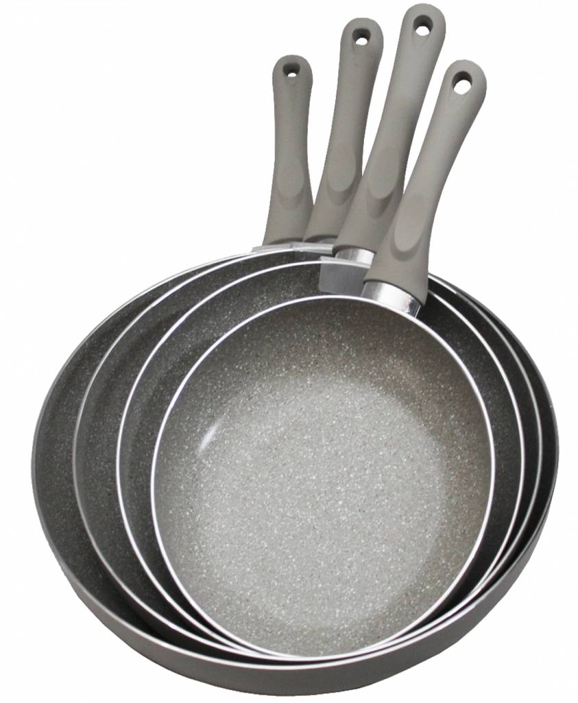 Pannenset 4-delig  Marble 20-24-28-32 cm.