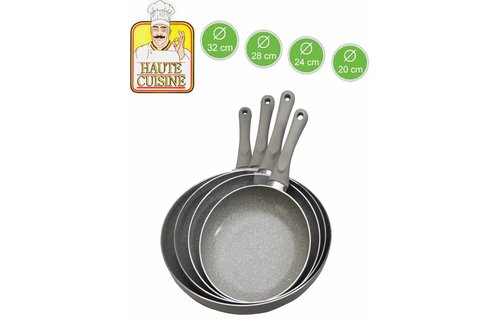 Pannenset 4-delig  Marble 20-24-28-32 cm.