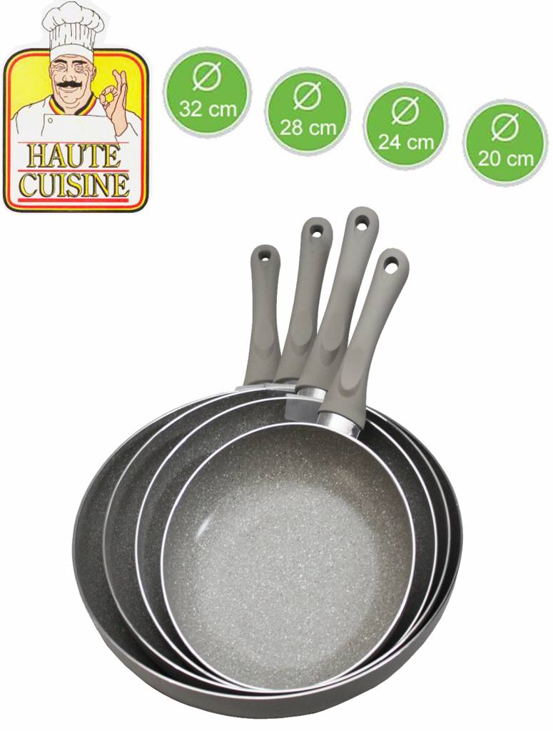 Pannenset 4-delig  Marble 20-24-28-32 cm.