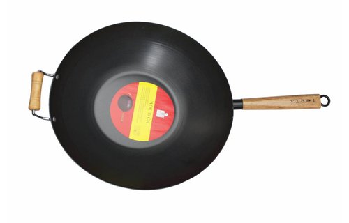 Wok 35 cm.   Staal
