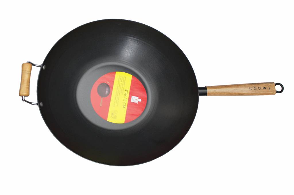 Wok 35 cm.   Staal