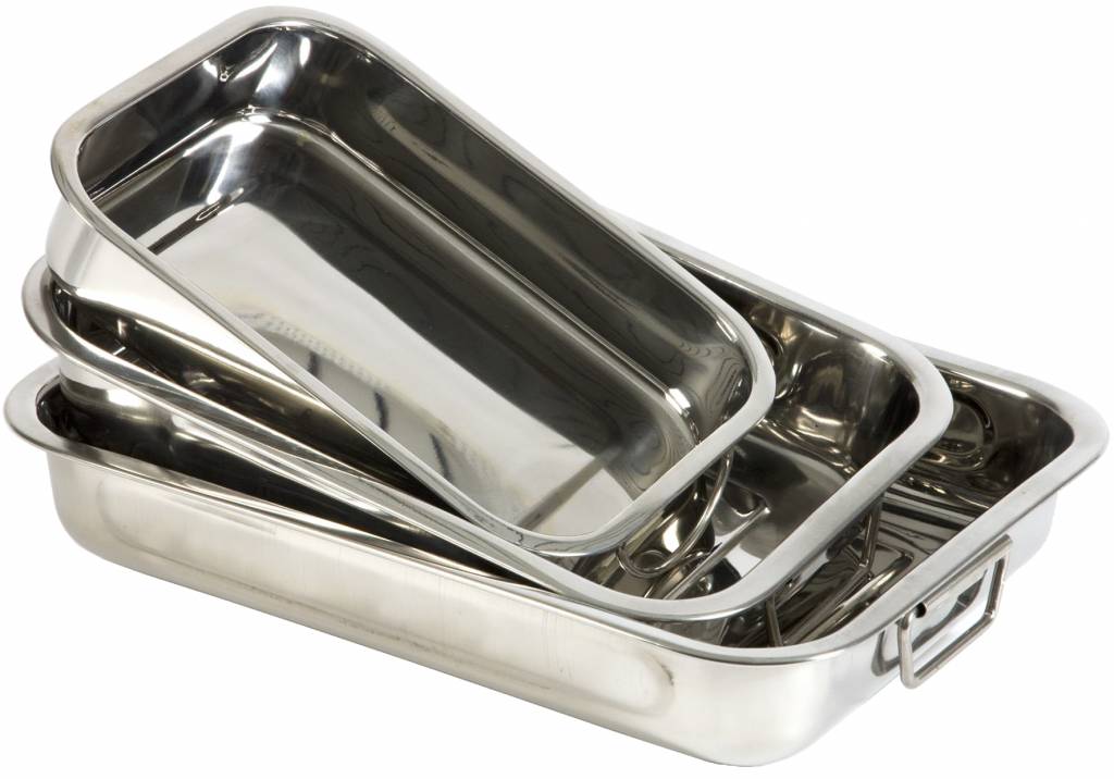 Braadslede  Inox  3 st.  25-30 -35 cm.