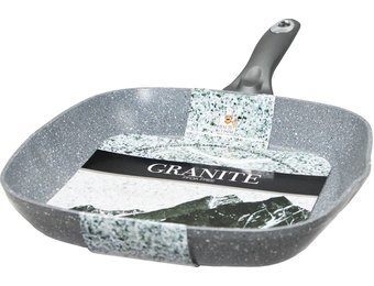 Grillpan  "Graniet" Anti-Kleeflaag  28 x 28 cm.