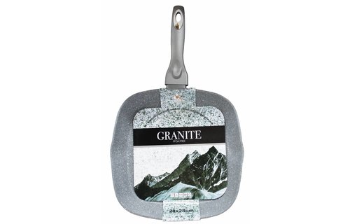 Grillpan  "Graniet" Anti-Kleeflaag  28 x 28 cm.