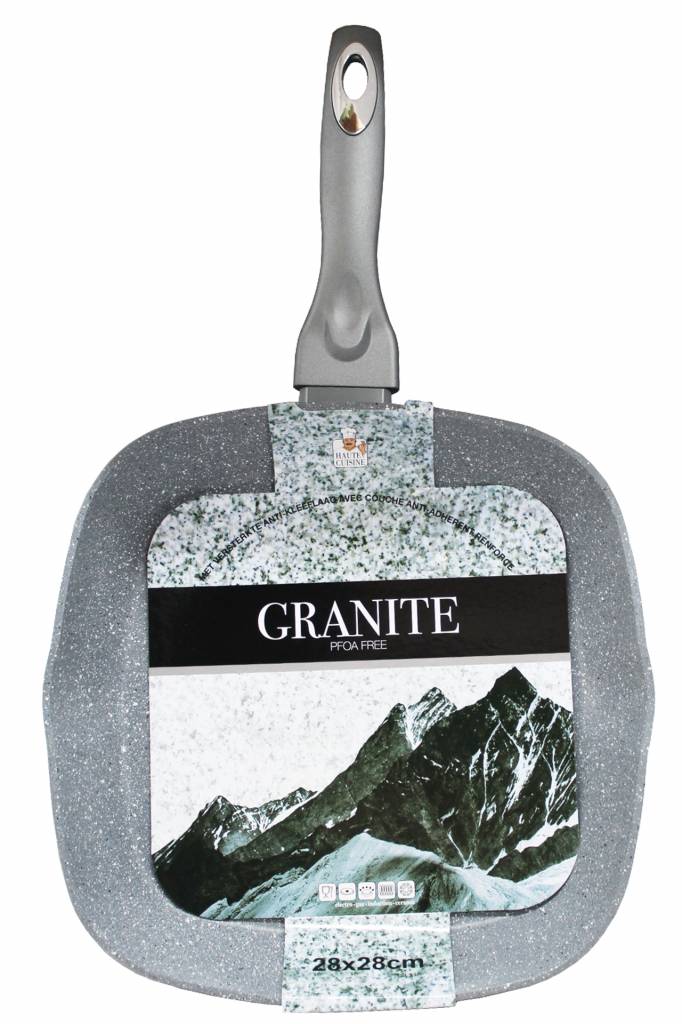 Grillpan  "Graniet" Anti-Kleeflaag  28 x 28 cm. Grillpan  "Graniet" Anti-Kleeflaag  28 x 28 cm.