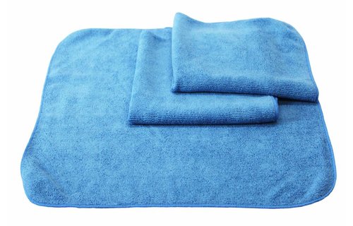 Microvezeldoeken  3 st.  40x40cm  "Ultra  cleaning cloth NOVO"   Blauw