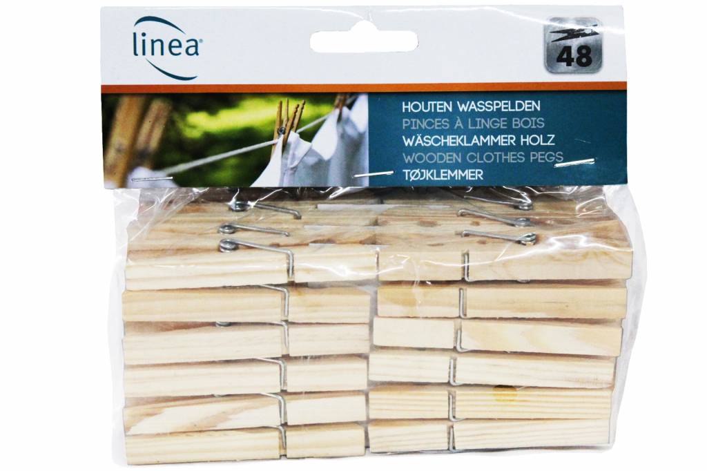 Houten Wasspelden 48 st.  "Linea" Houten Wasspelden 48 st.  "Linea"