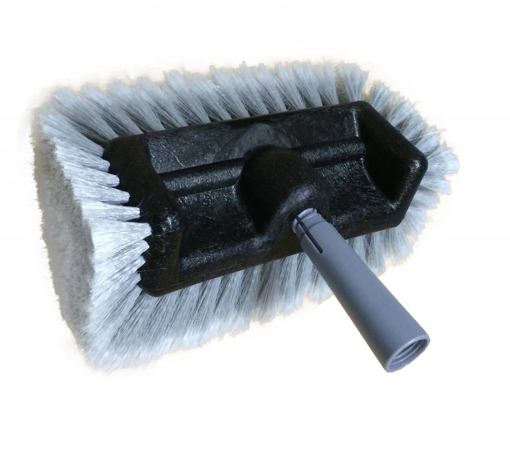 Camionborstel Professioneel 25 cm. Rondom borstel Grijs/Wit. met hoek 30°