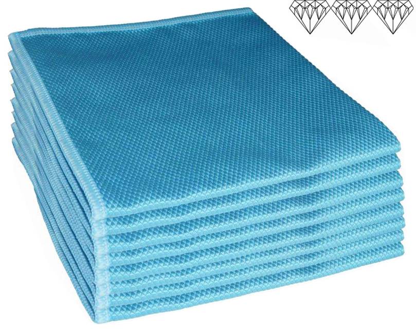 Microvezeldoeken "Diamant" 40x40 cm.  8-delig