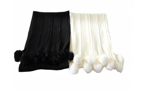 Sjaal zacht Pompon's