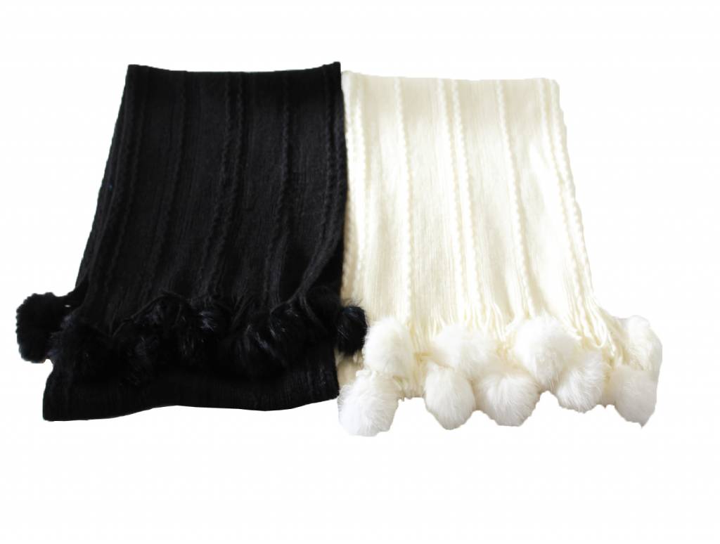 Sjaal zacht Pompon's