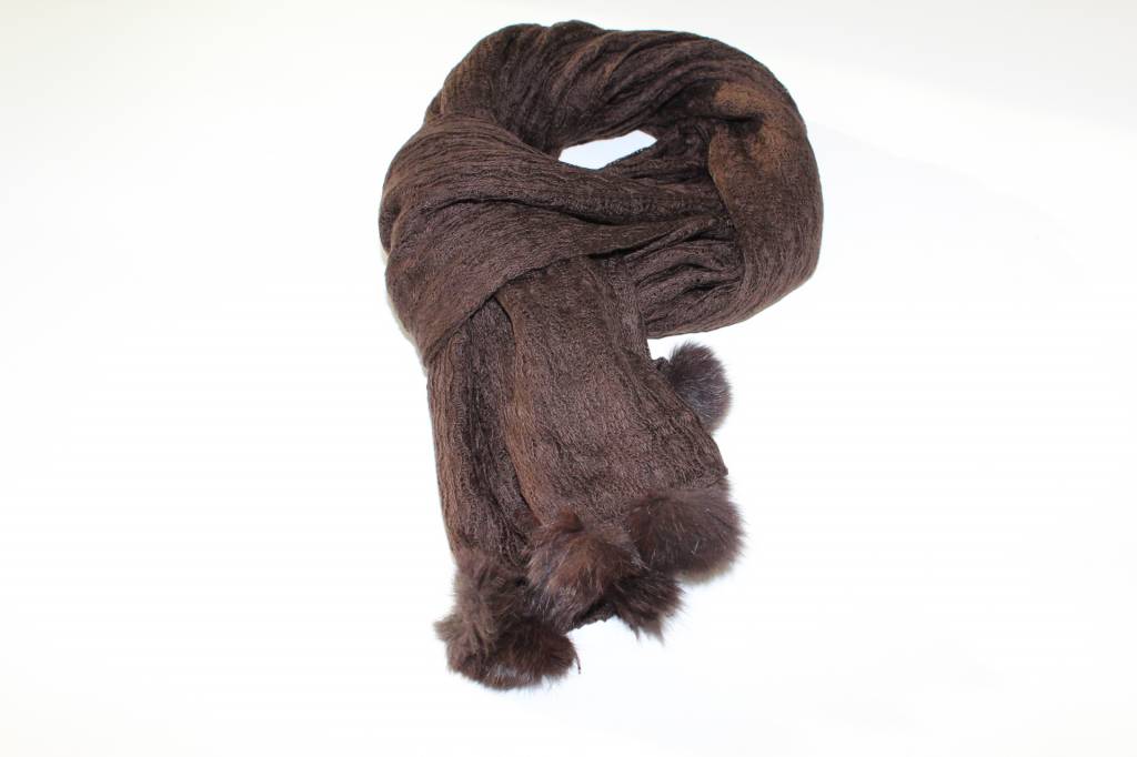 Sjaal breed Pompon's