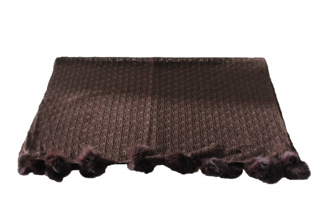 Sjaal breed Pompon's