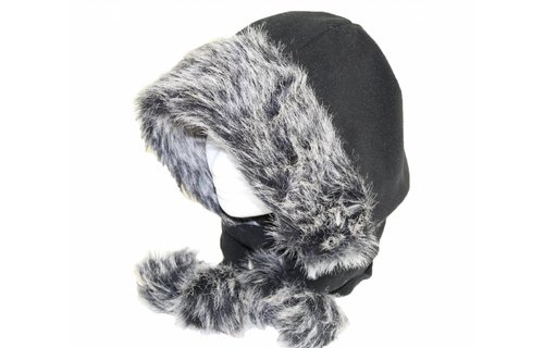 Sjaalmuts pels met pompons Sjaalmuts pels met pompons
