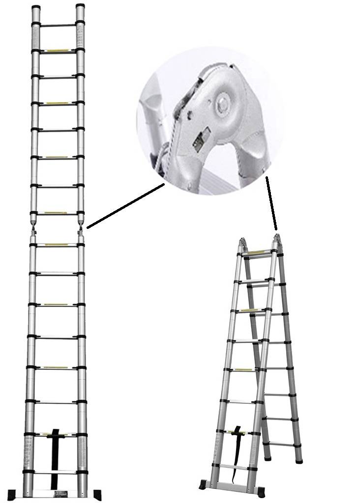 Telescoopladder  Dubbel  3,80 Meter