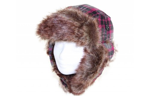 Muts Pels met oorflappen geruit