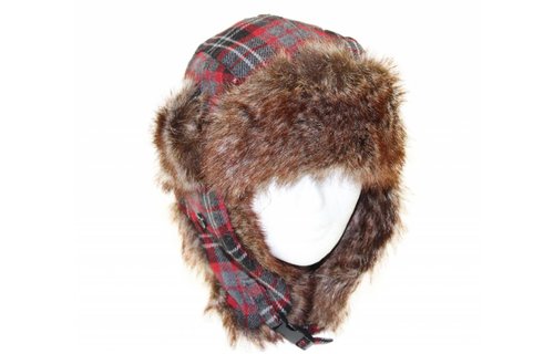 Muts Pels met oorflappen geruit